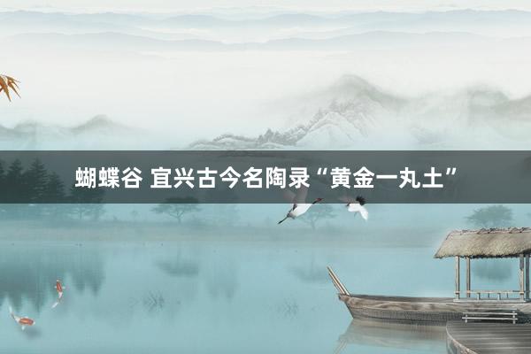 蝴蝶谷 宜兴古今名陶录“黄金一丸土”